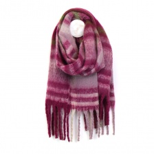 Raspberry & Lime Large Check Blanket Scarf by Peace of Mind